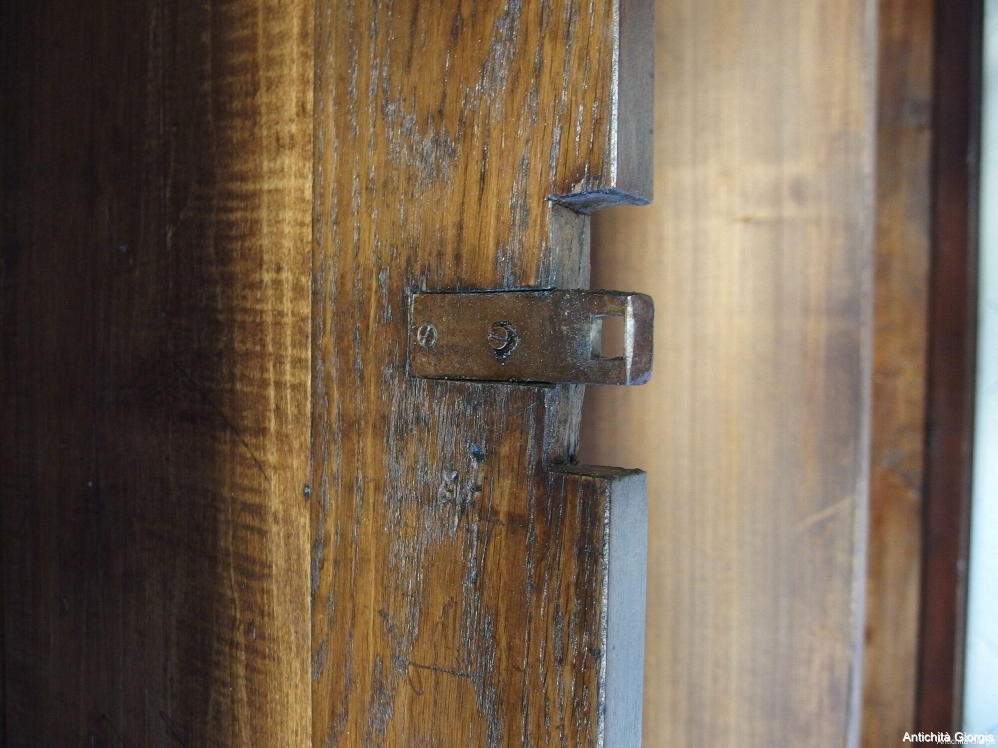 LIBRERIA A DUE PORTE IN MOGANO CON COLONNE PIENE STILE IMPERO EPOCA PRIMI 800 - immagine 4