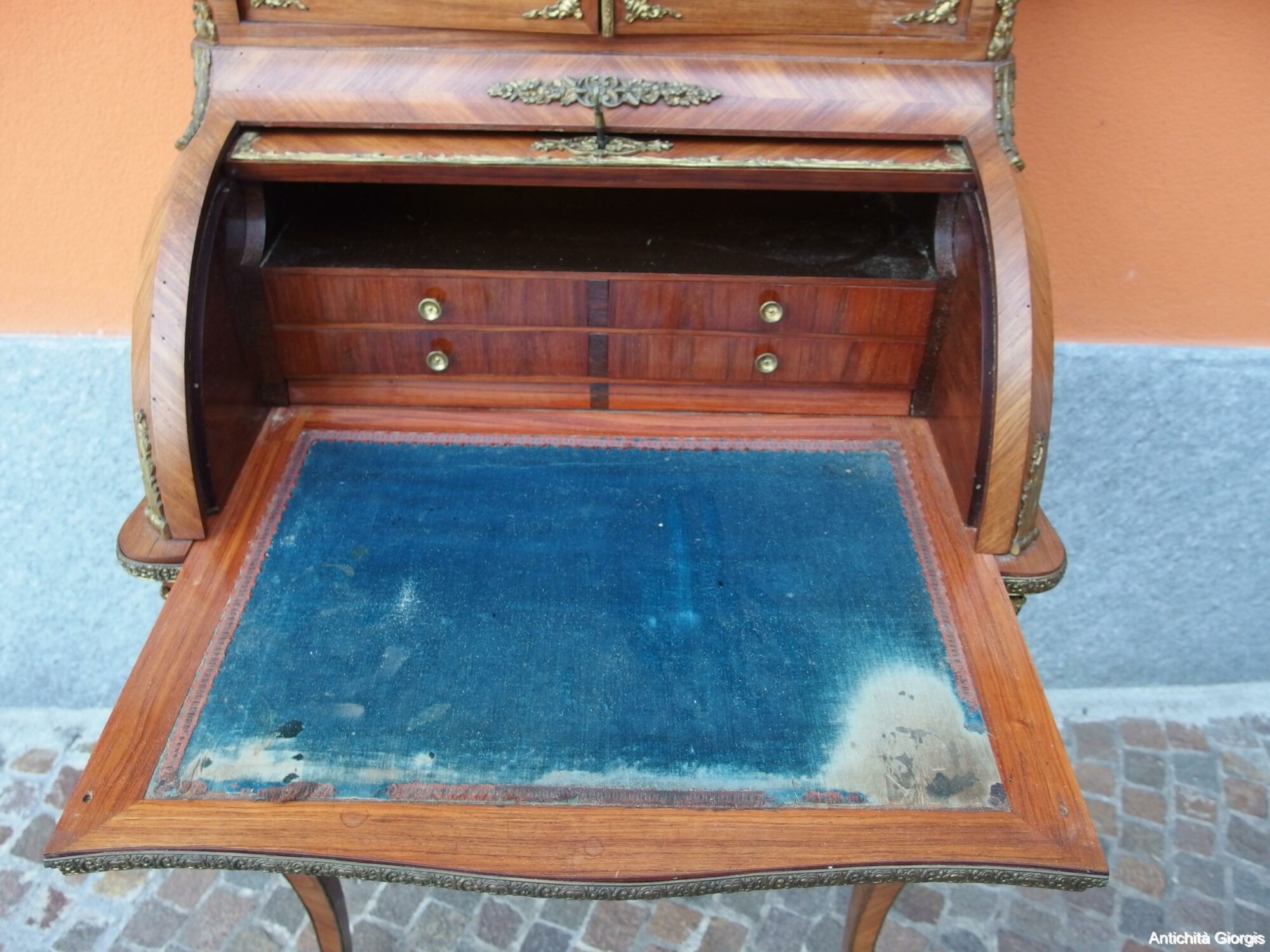 RIBALTA INTARSIATA  IN LEGNO DI ROSE STILE NAPOLEONE III - immagine 28