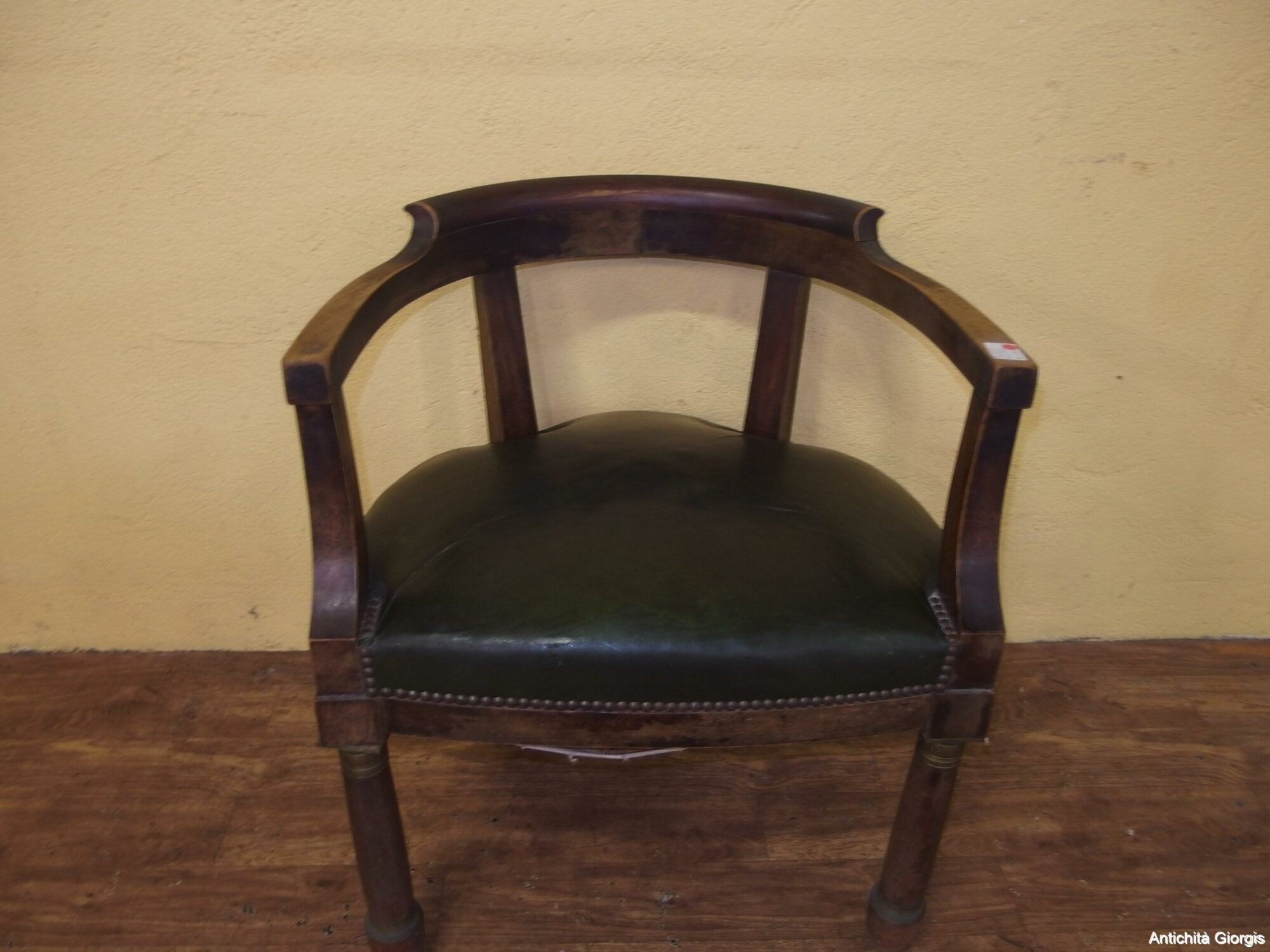 POLTRONA DA SCRIVANIA IN MOGANO CON BRONZI STILE IMPERO - immagine 3