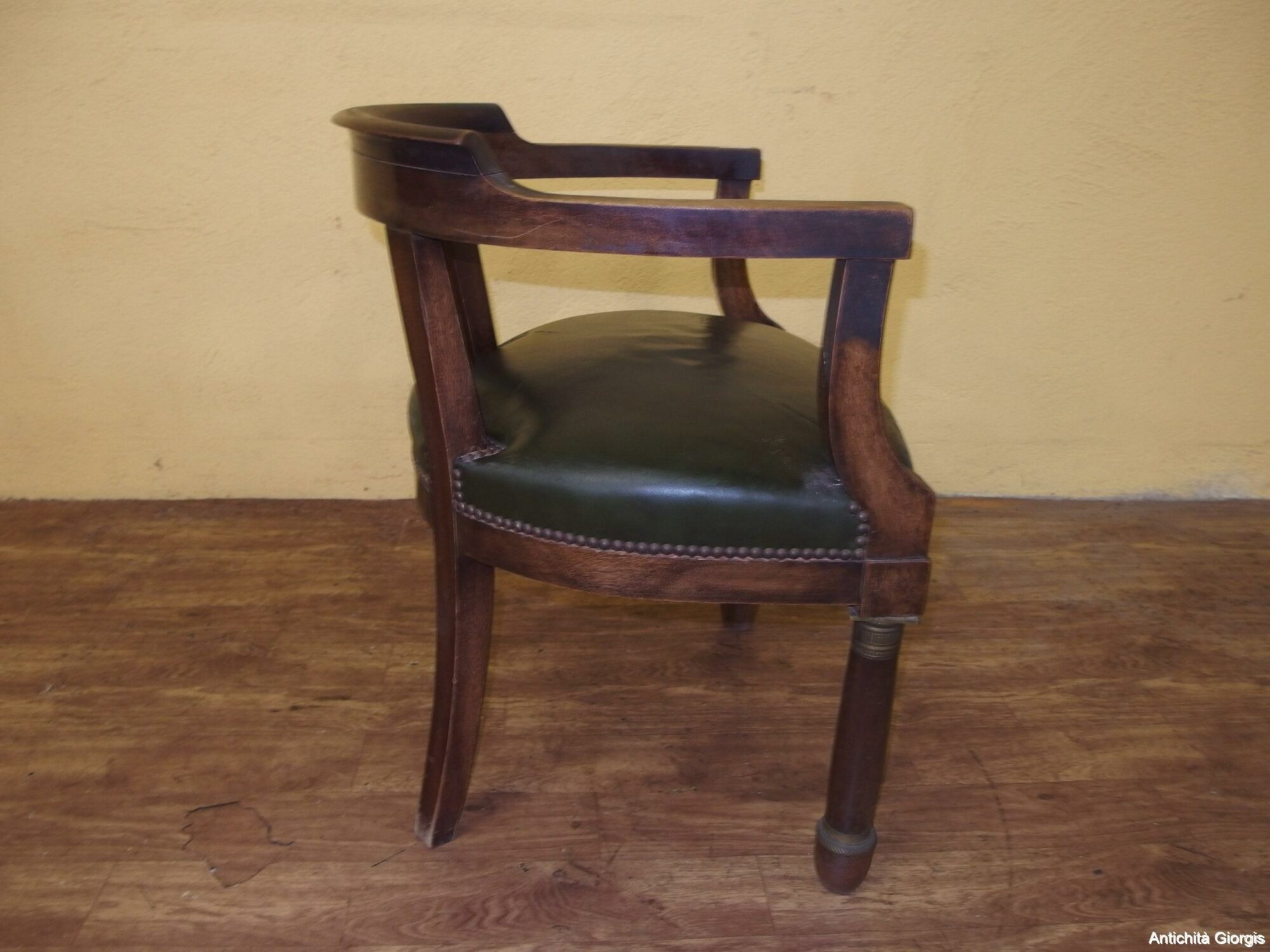 POLTRONA DA SCRIVANIA IN MOGANO CON BRONZI STILE IMPERO - immagine 4
