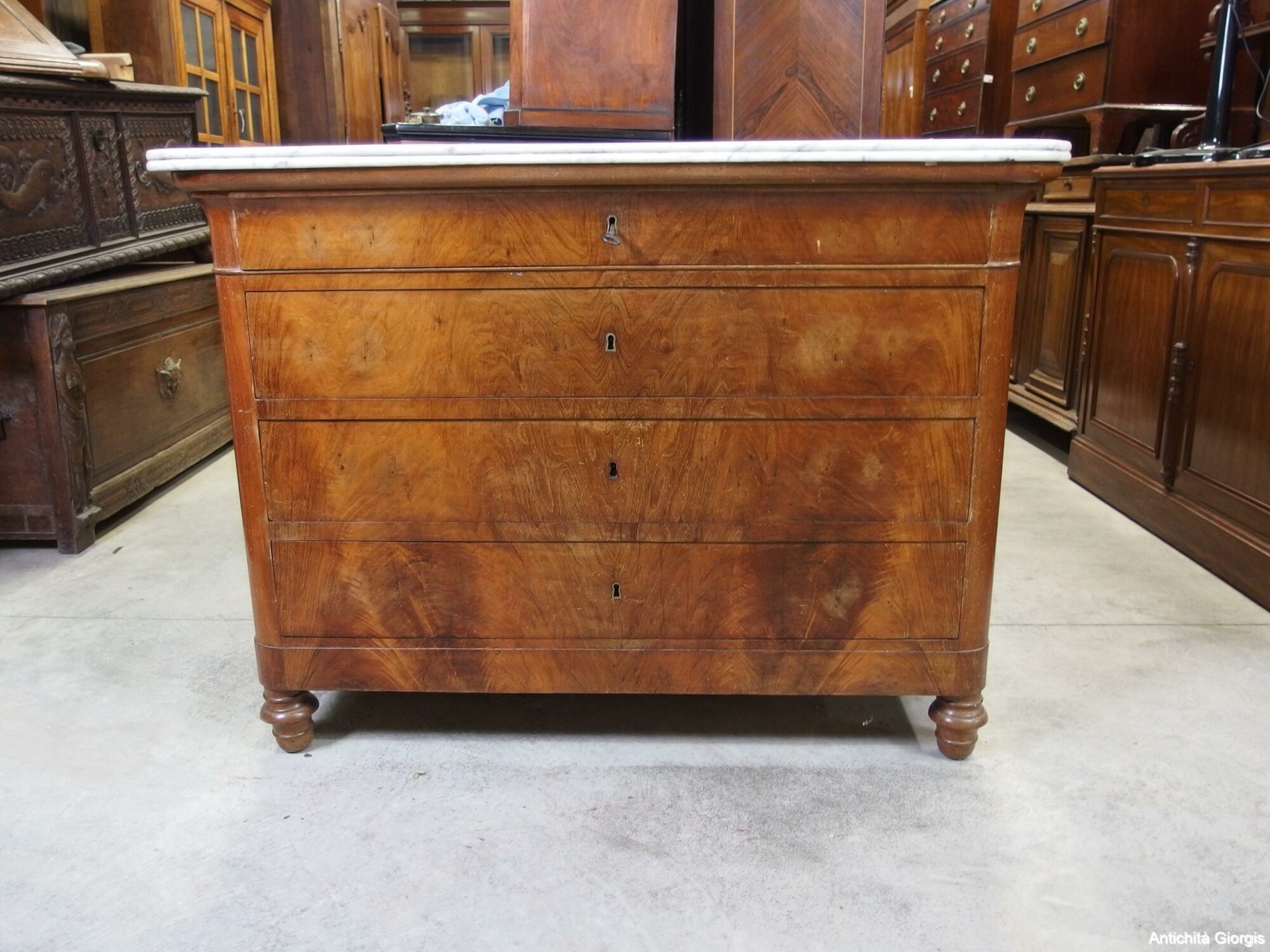 CASSETTONE IN RADICA DI NOCE STILE CARLO X EPOCA 800