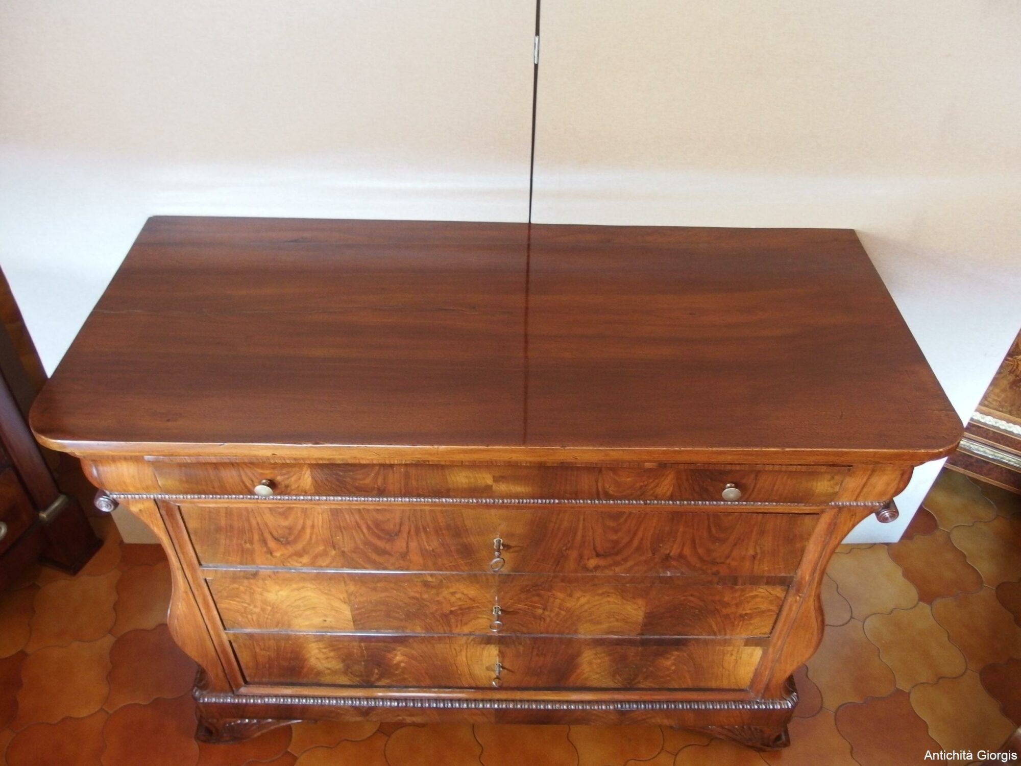 CASSETTONE LASTRONATO A CHITARRA STILE CARLO X EPOCA 800 - immagine 6
