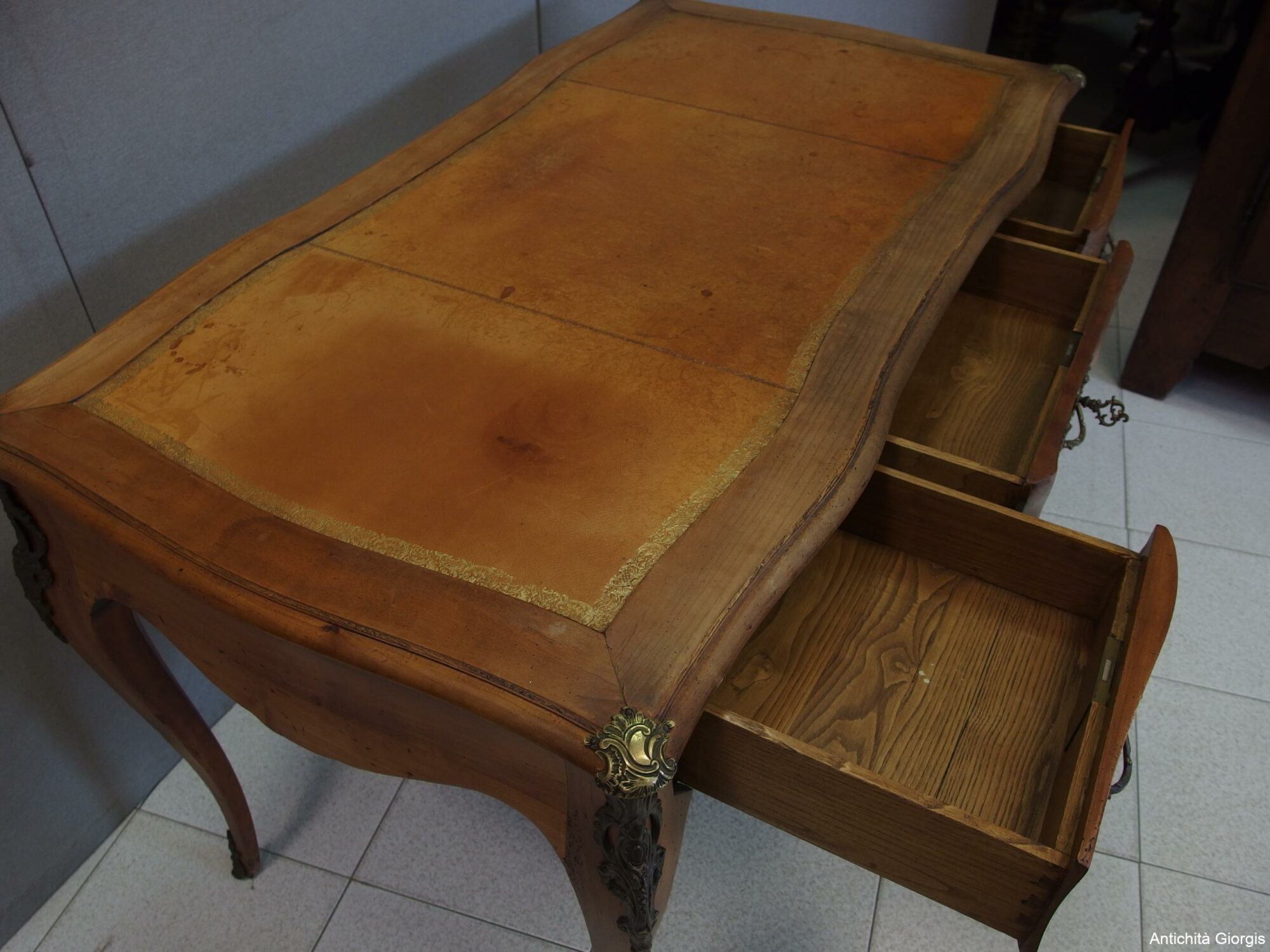 SCRIVANIA DIPLOMATICA STILE NAPOLEONE III IN CILIEGIO FINE 800 - immagine 12