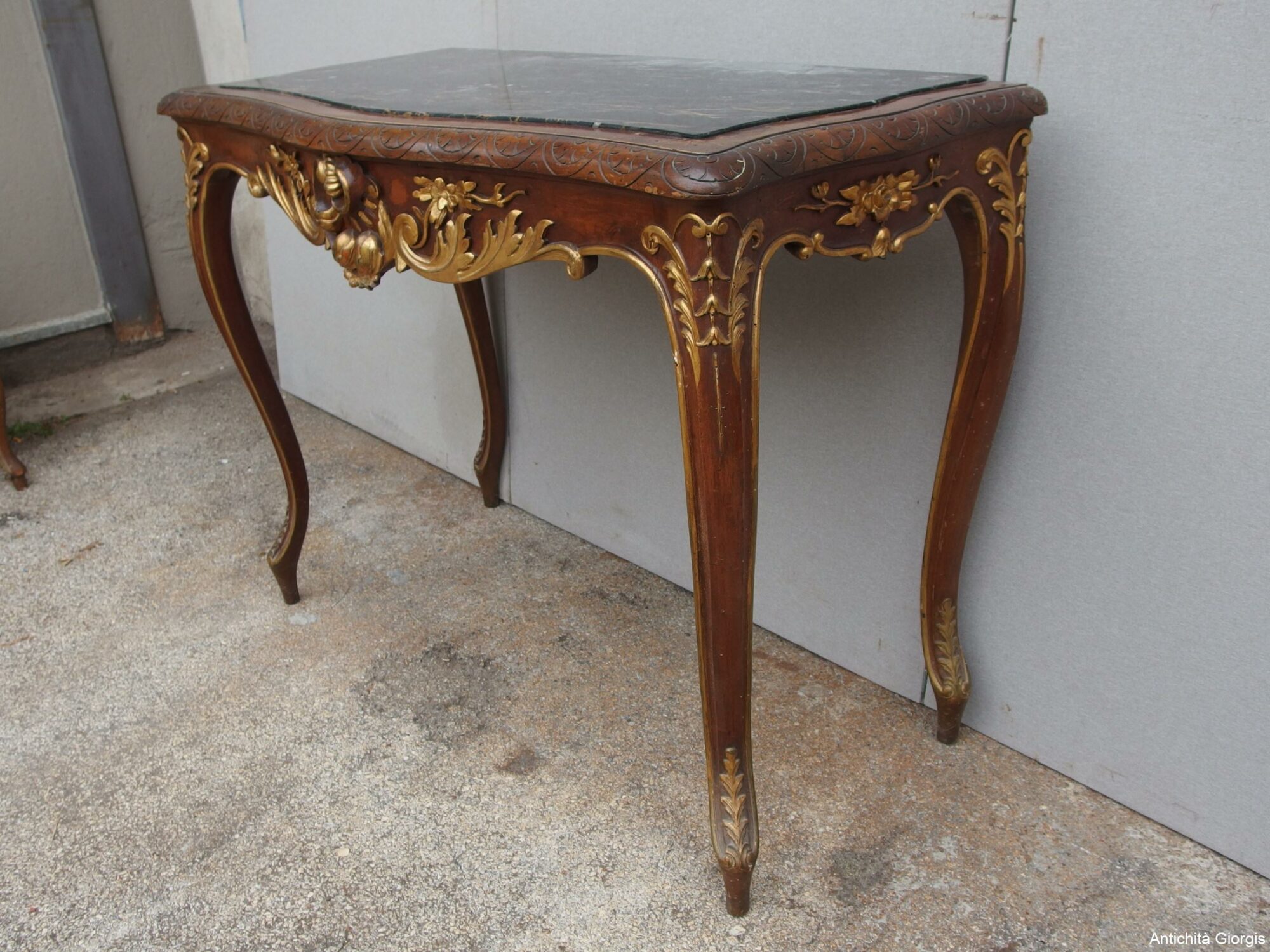 CONSOLE IN NOCE DA MURO STILE LUIGI FILIPPO  EPOCA FINE 800 - immagine 4
