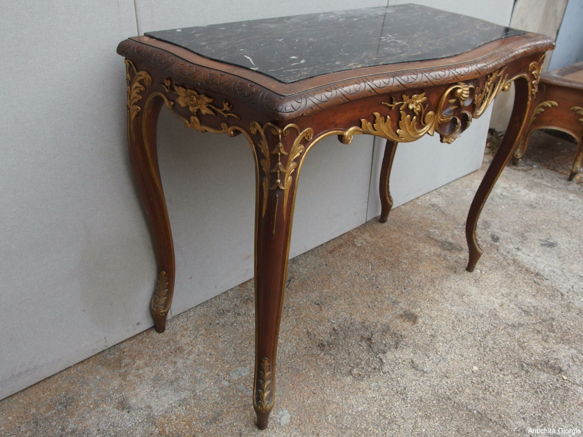 CONSOLE IN NOCE DA MURO STILE LUIGI FILIPPO  EPOCA FINE 800 - immagine 5