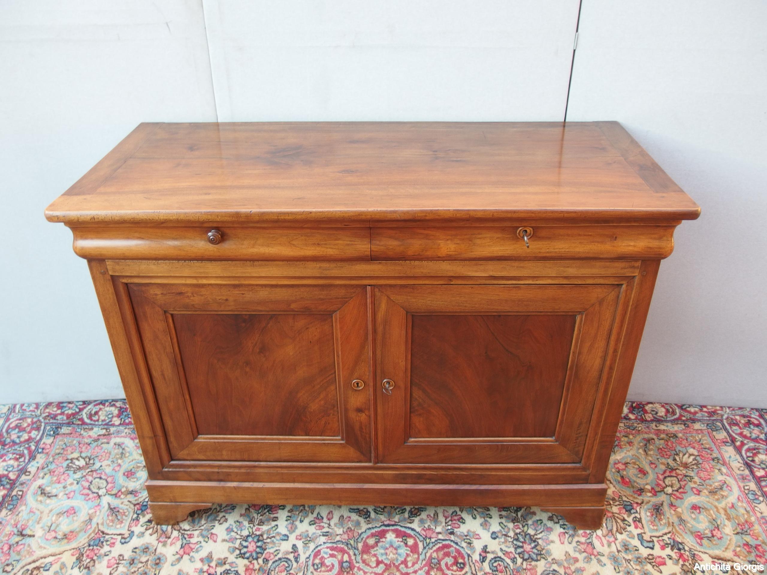 CREDENZA CAPUCCINA IN NOCE A DUE PORTE EPOCA 800 RESTAURATA - immagine 3