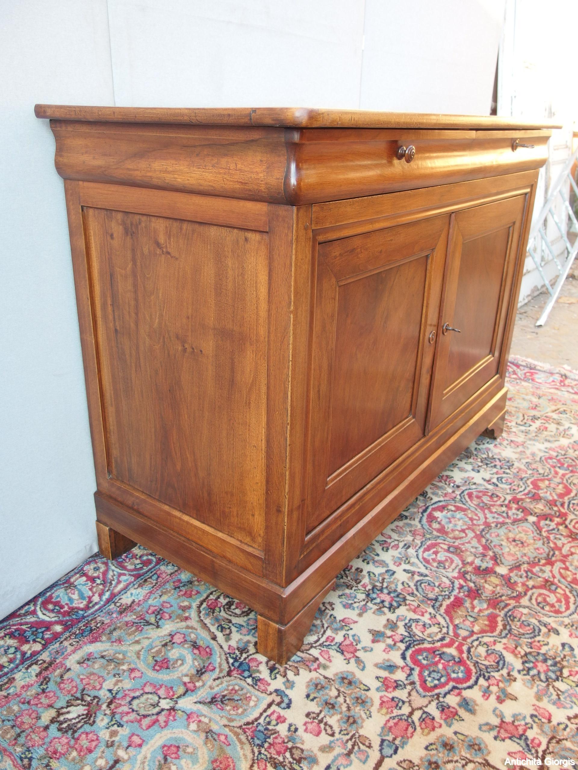 CREDENZA CAPUCCINA IN NOCE A DUE PORTE EPOCA 800 RESTAURATA - immagine 10