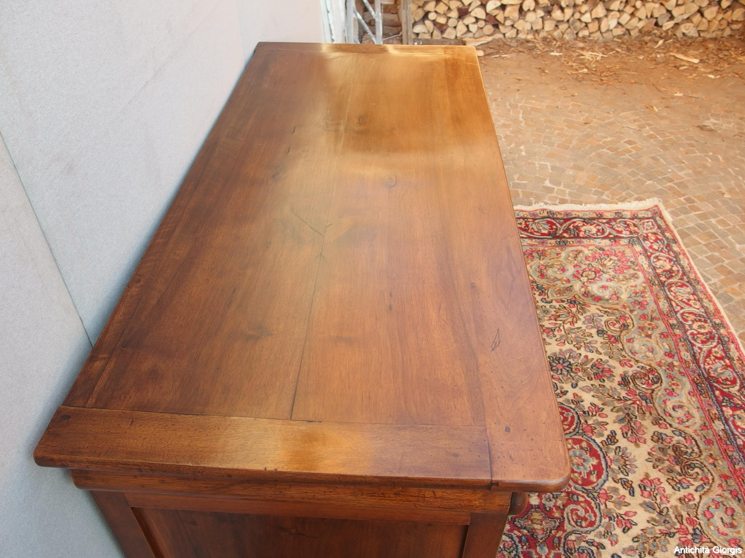 CREDENZA CAPUCCINA IN NOCE A DUE PORTE EPOCA 800 RESTAURATA - immagine 14