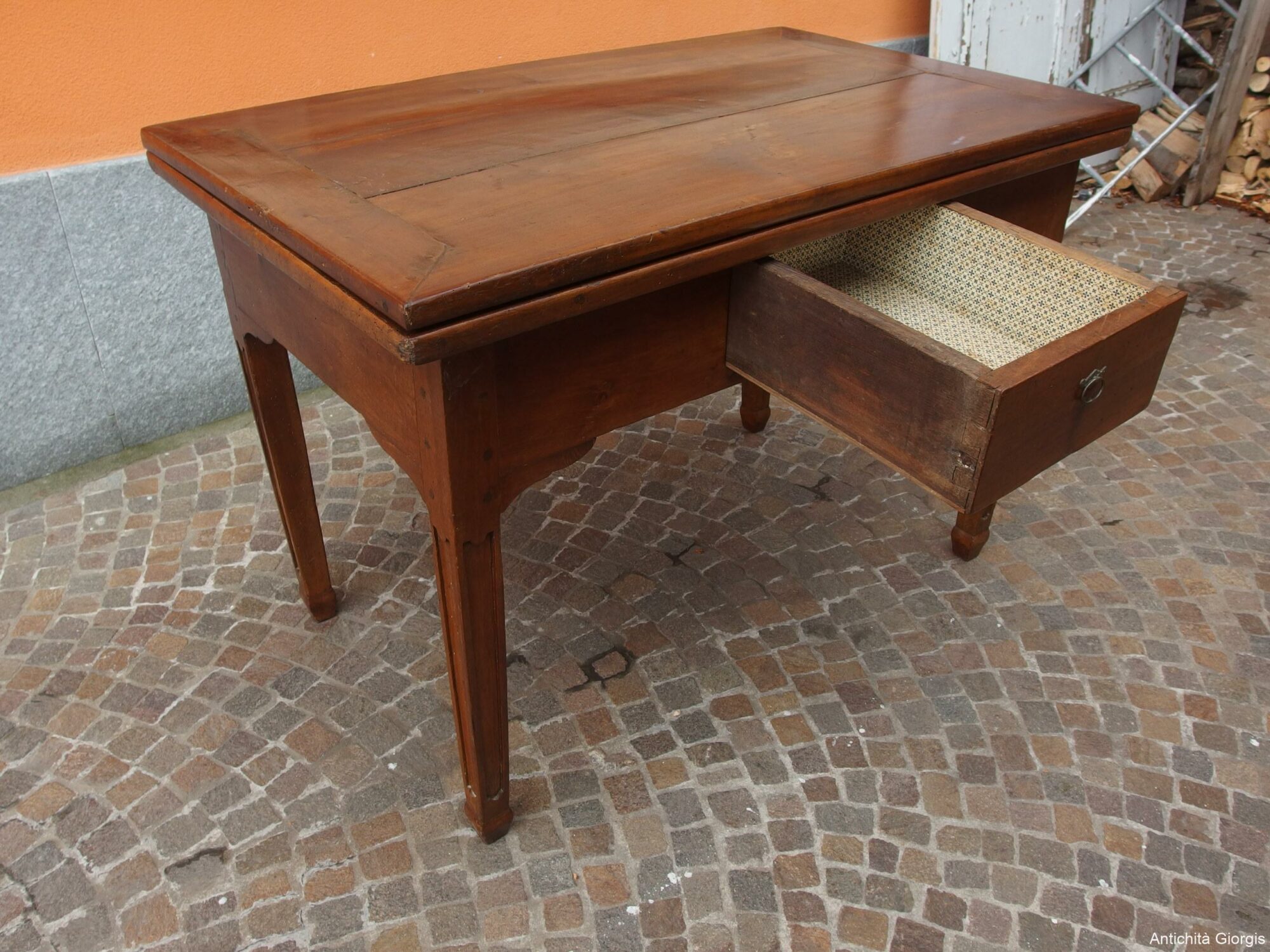 TAVOLO A LIBRO IN CILIEGIO STILE LUIGI XVI PIEMONTE - immagine 4
