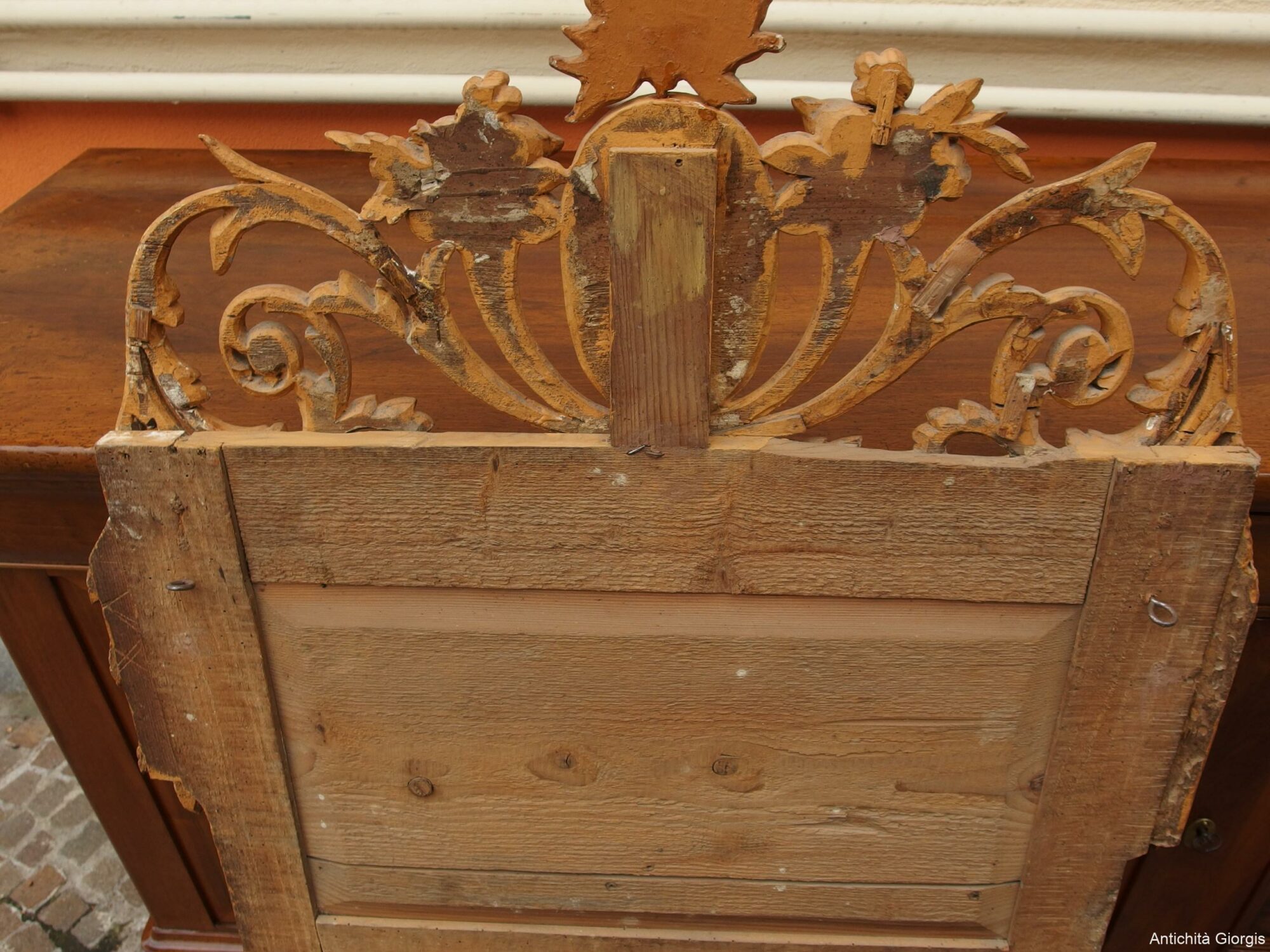 SPECCHIERA IN LEGNO DORATA STILE LUIGI XVI EPOCA 800 FRANCIA - immagine 7