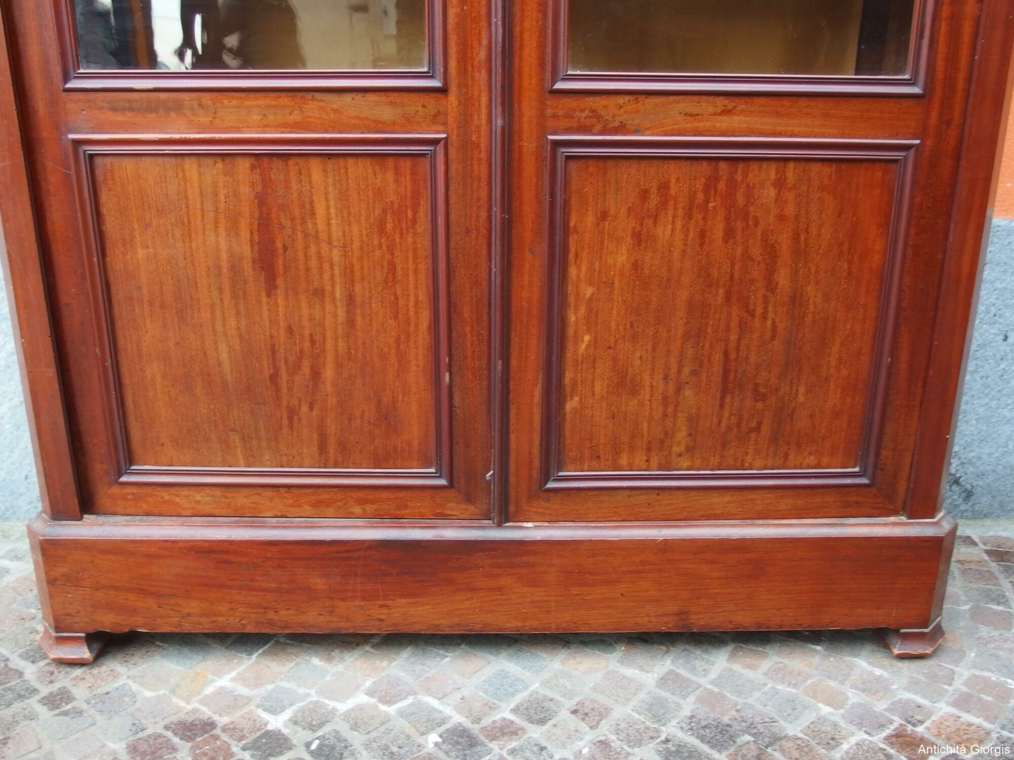 LIBRERIA IN MOGANO A DUE PORTE STILE LUIGI FILIPPO EPOCA 800 - immagine 3