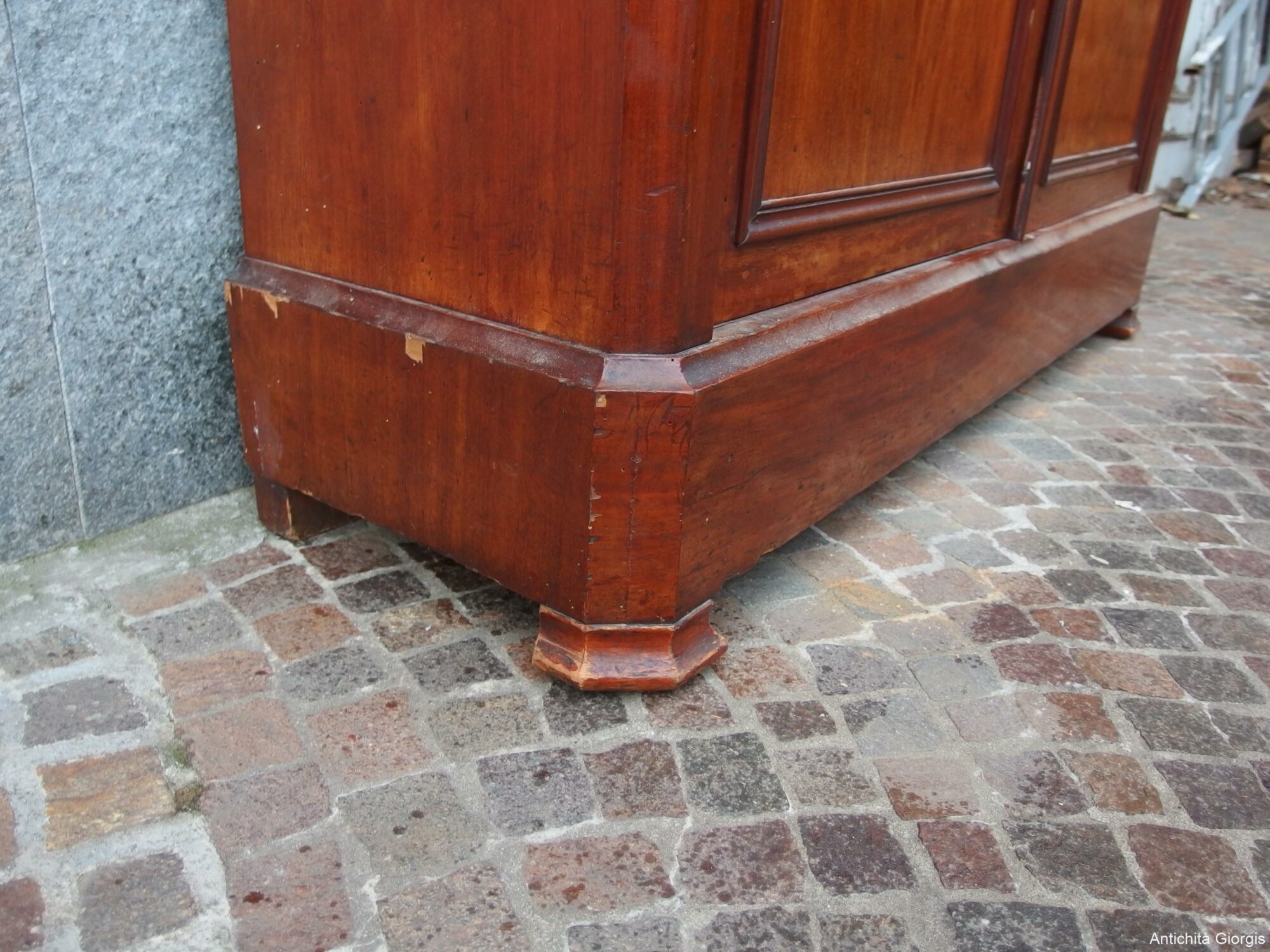 LIBRERIA IN MOGANO A DUE PORTE STILE LUIGI FILIPPO EPOCA 800 - immagine 10