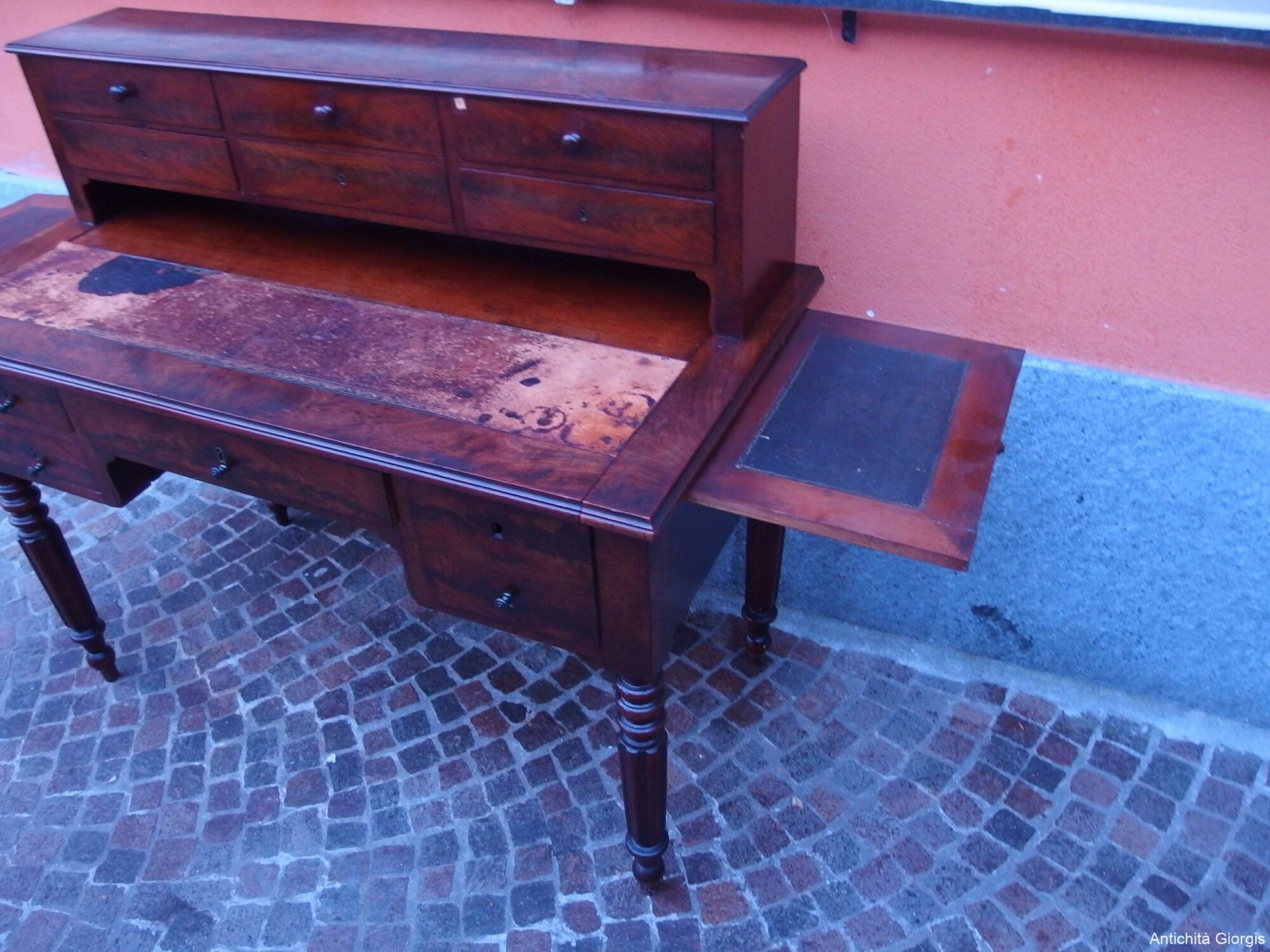 SCRITTOIO IN PIUMA DI MOGANO EPOCA 800 LUIGI FILIPPO - immagine 10
