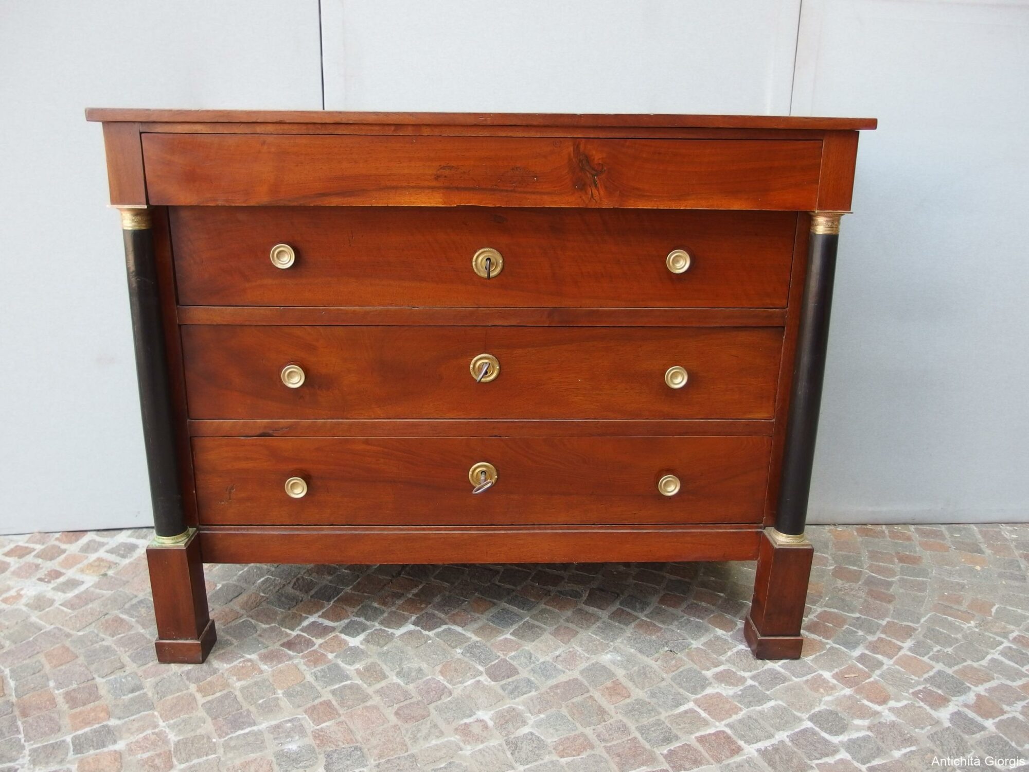 CASSETTONE IN NOCE STILE IMPERO 800 restaurato - immagine 2