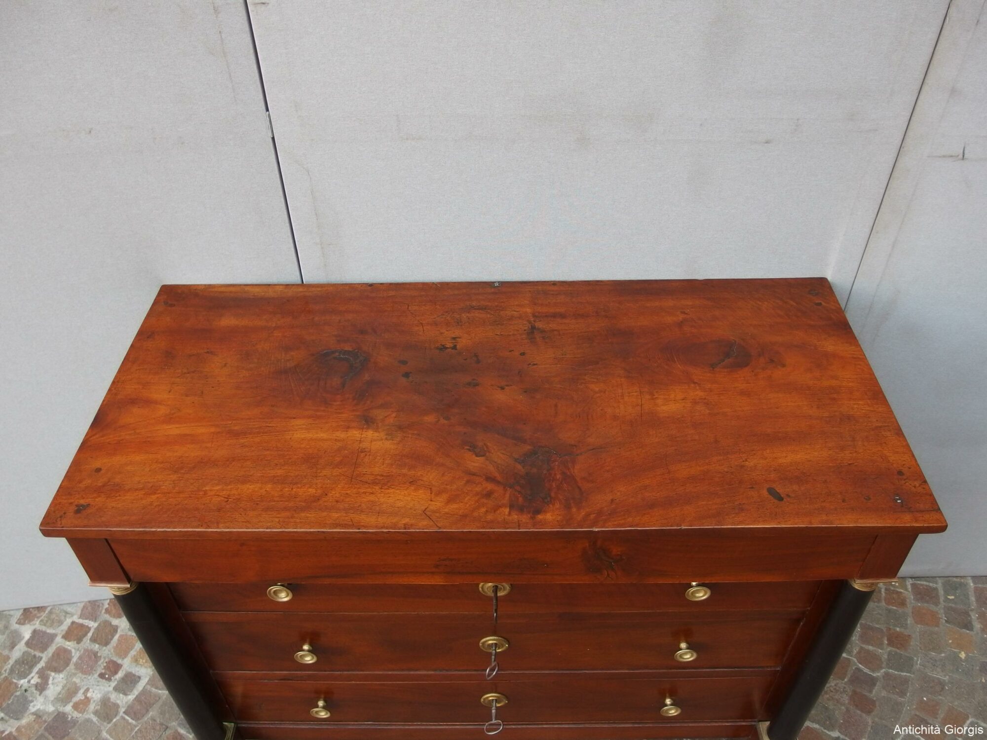 CASSETTONE IN NOCE STILE IMPERO 800 restaurato - immagine 4