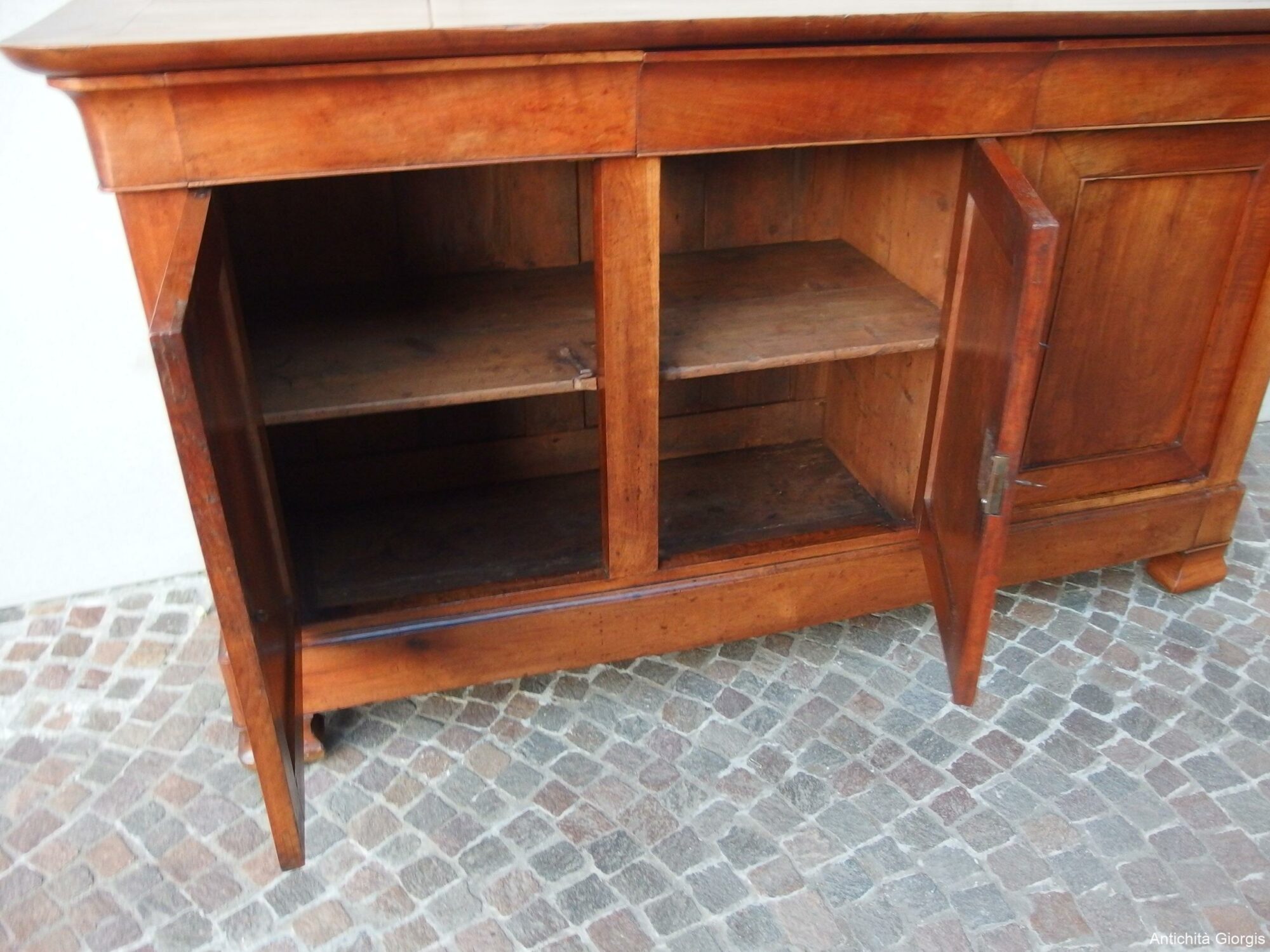 CREDENZA A TRE PORTE IN CILIEGIO RESTAURATA EPOCA 800 CARLO X - immagine 16