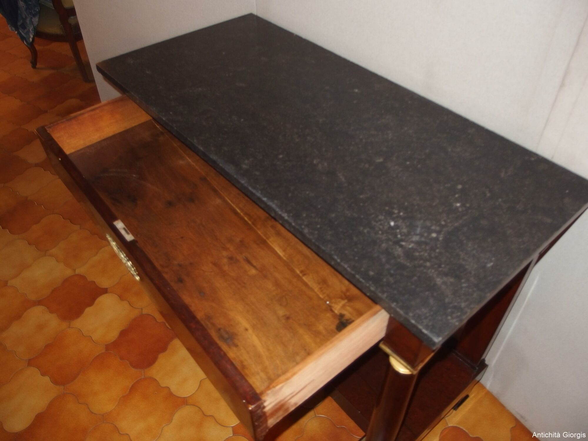 CONSOLE IMPERO IN PIUMA DI MOGANO RESTAURATA EPOCA 800 FRANCIA - immagine 20