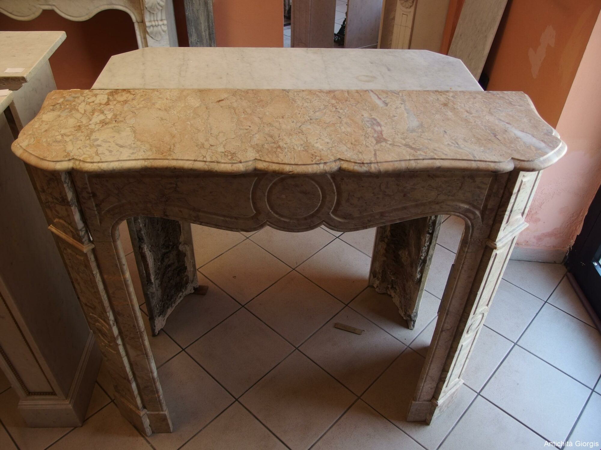 CAMINO IN MARMO FIOR DI PESCO LUIGI FILIPPO EPOCA 800 FRANCIA - immagine 4