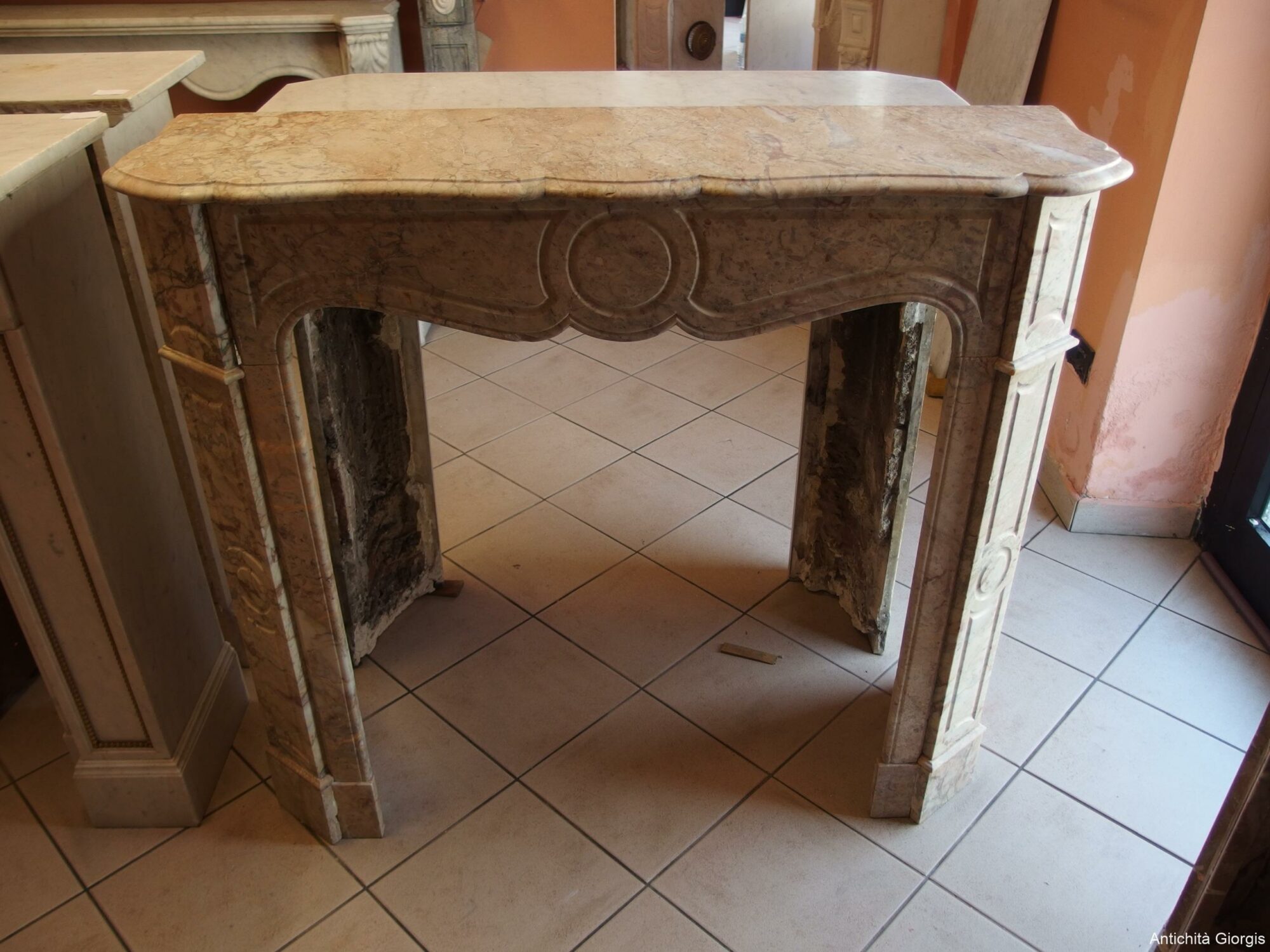 CAMINO IN MARMO FIOR DI PESCO LUIGI FILIPPO EPOCA 800 FRANCIA - immagine 6