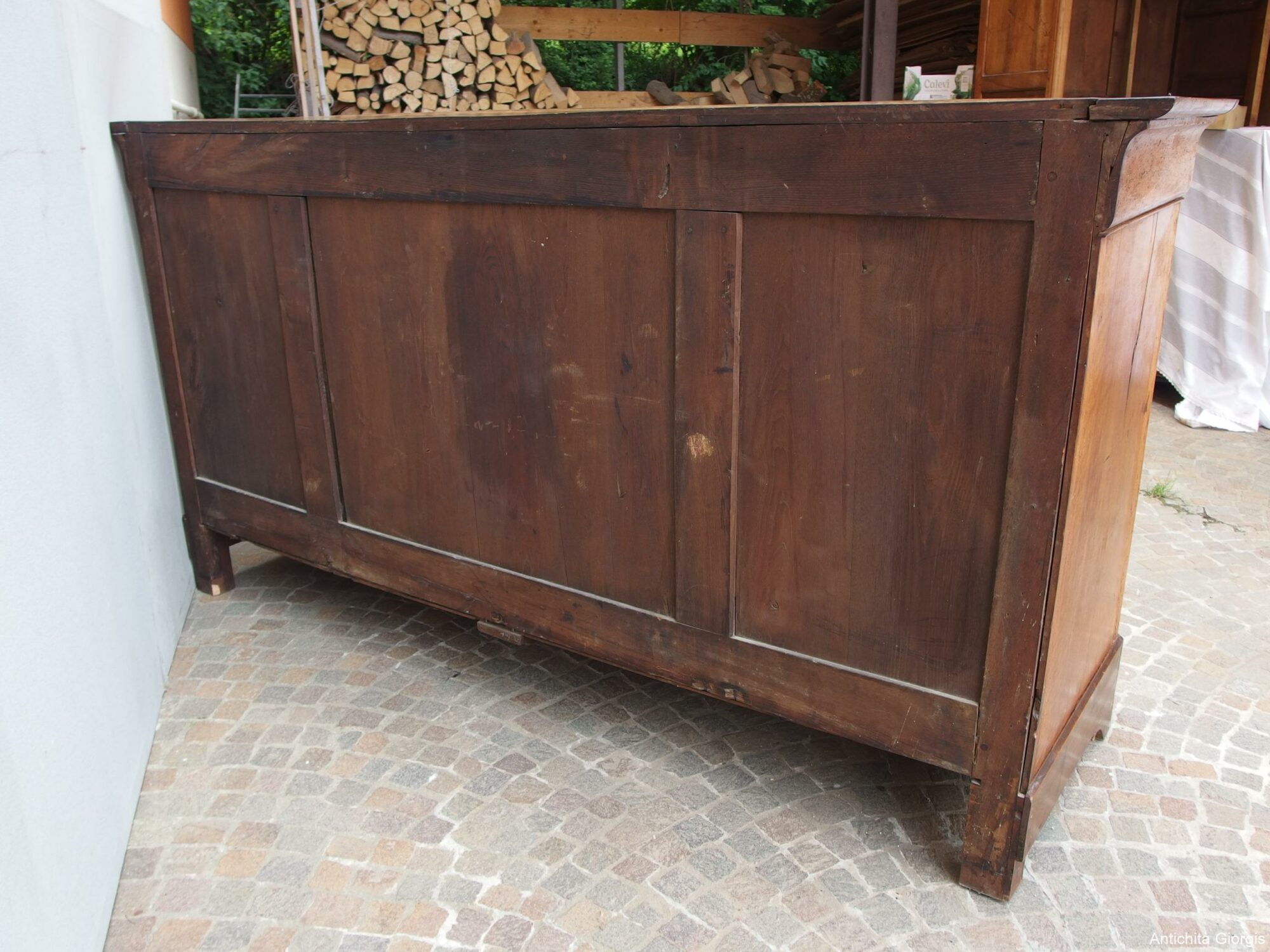 CREDENZA A 4 PORTE IN NOCE LUIGI FILIPPO CAPUCCINA FRANCIA RESTAURATA - immagine 18