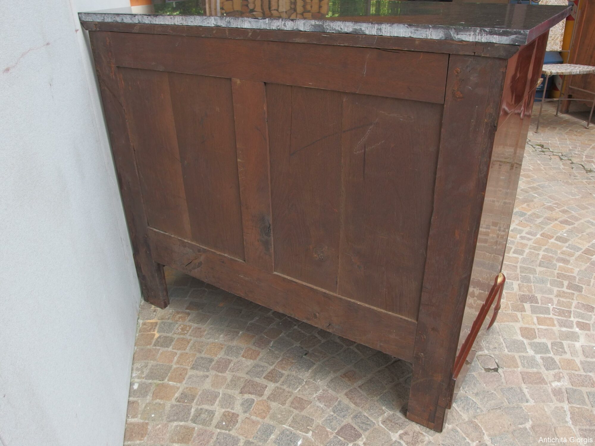 CREDENZA IN STILE IMPERO COLONNE PIENE IN PIUMA DI MOGANO RETAURATA FRANCIA - immagine 17