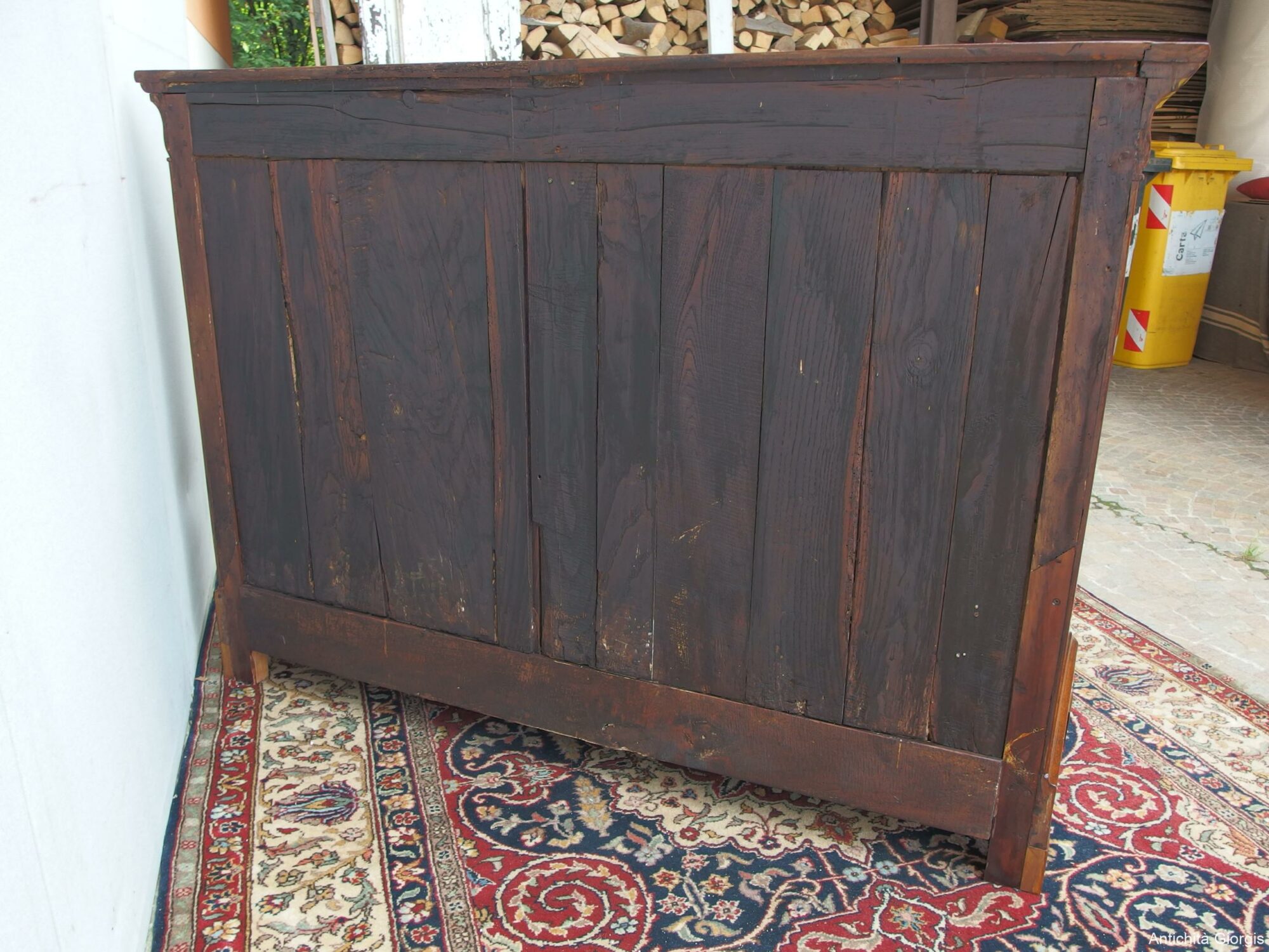 GRANDE CREDENZA A DUE PORTE IN NOCE CAPUCCINO RESTAURATA EPOCA 800 RESTAURATA - immagine 20