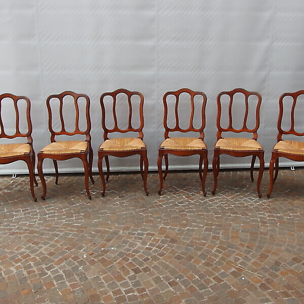 N. SEI SEDIE IN NOCE RUSTICHE EPOCA FINE  800
