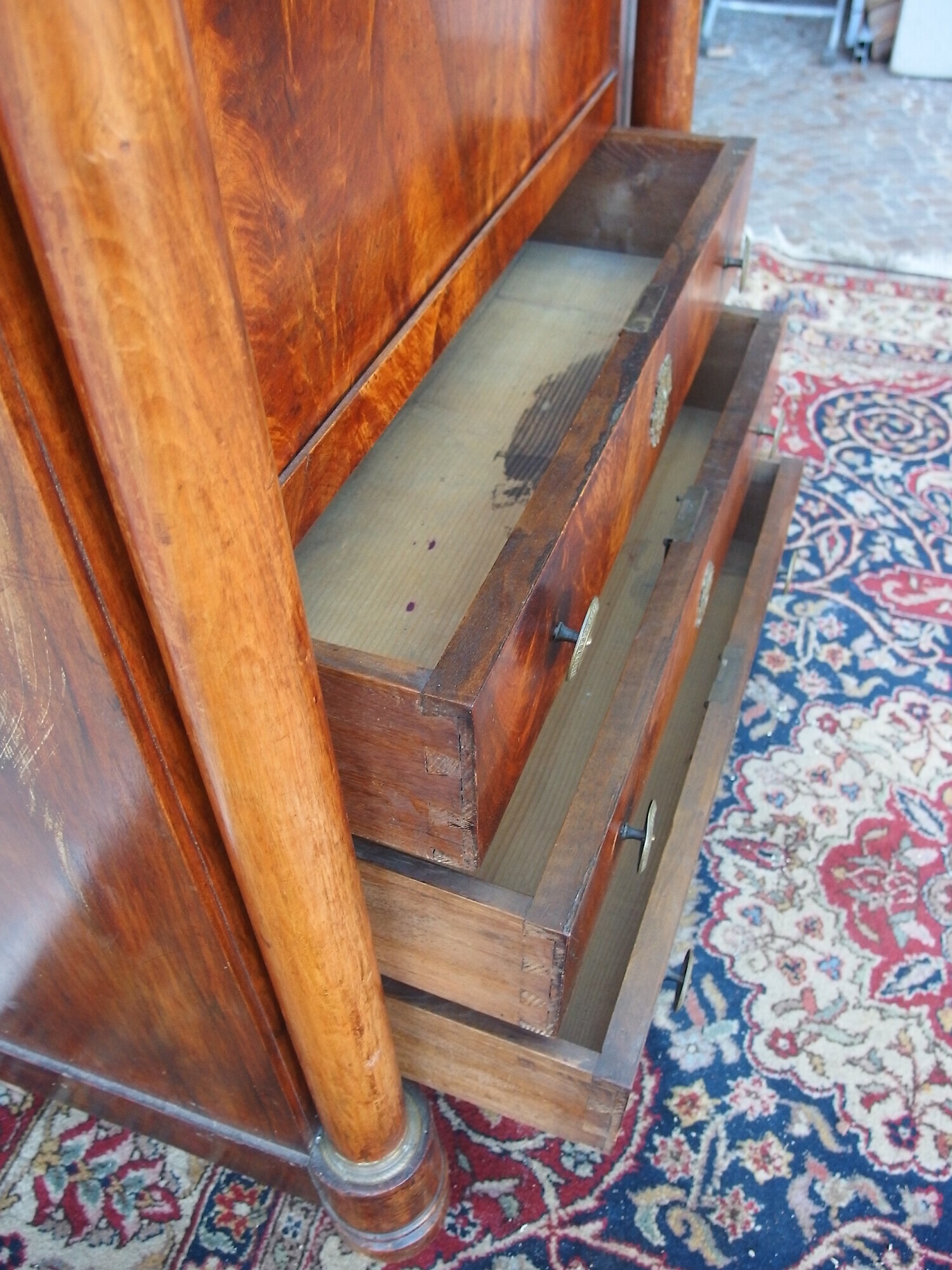 SECRETAIRE STILE IMPERO LASTRONATO IN PIUMA DI NOCE FRANCIA EPOCA PRIMI 800