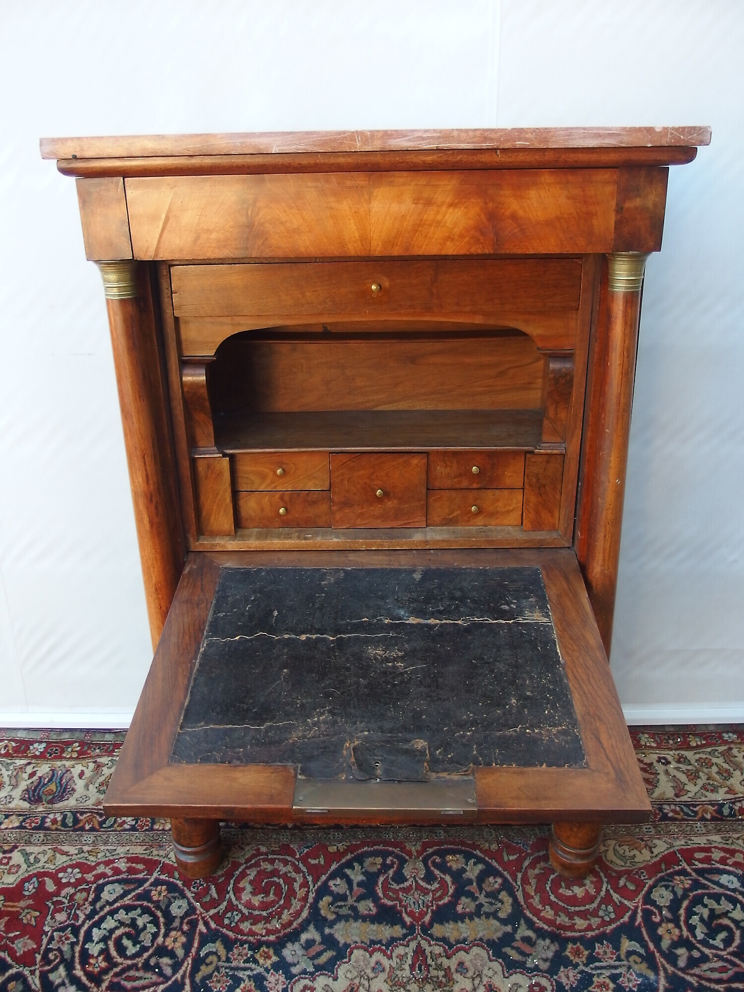 SECRETAIRE STILE IMPERO LASTRONATO IN PIUMA DI NOCE FRANCIA EPOCA PRIMI 800