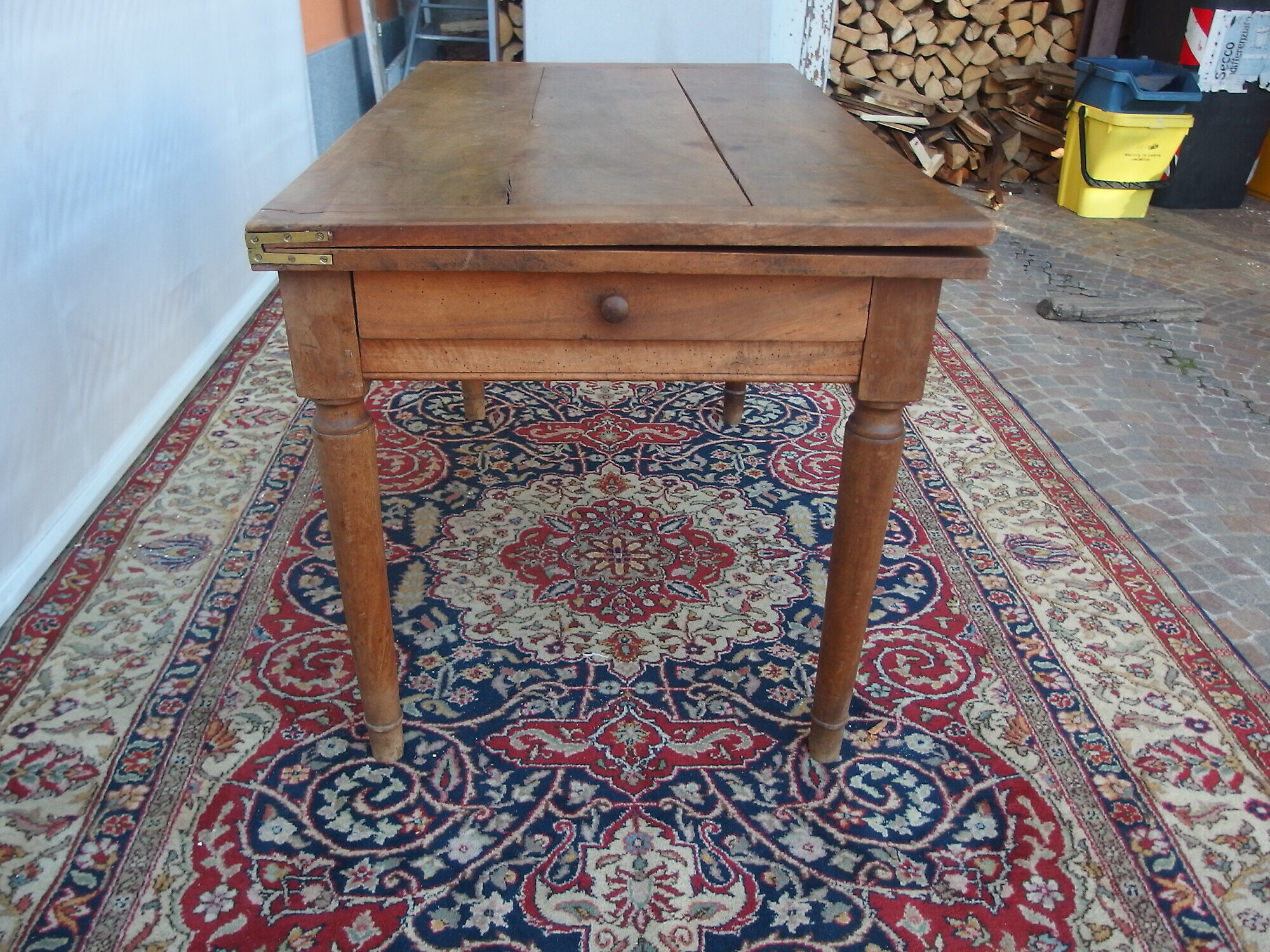 TAVOLO A LIBRO IN NOCE STILE DIRETTORIO EPOCA 800