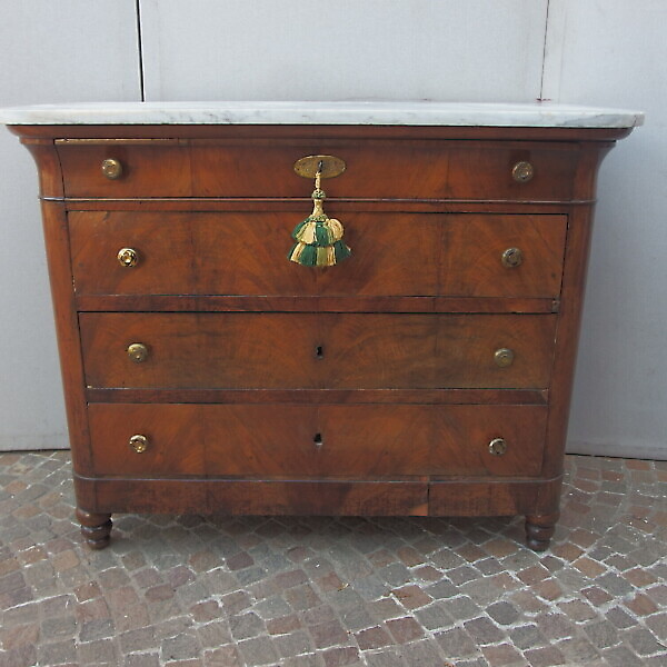 CASSETTONE STILE CARLO X LASTRONATO IN PIUMA DI NOCE PIEMONTESE