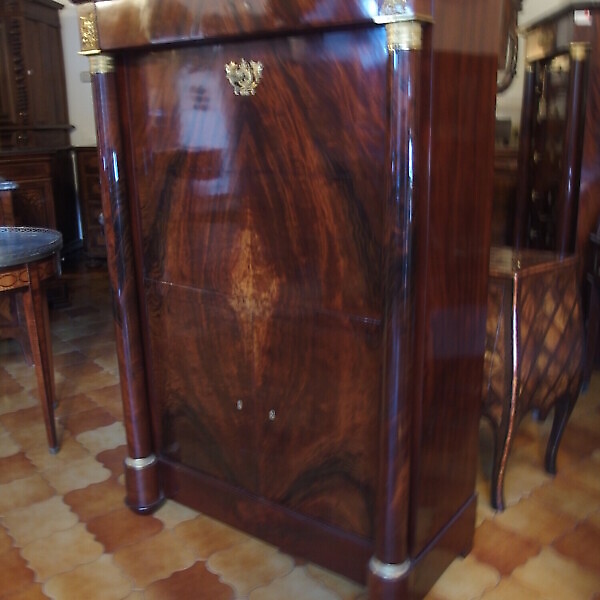 SECRETAIRE IN MOGANO STILE IMPERO RESTAURATO EPOCA 800 FRANCIA