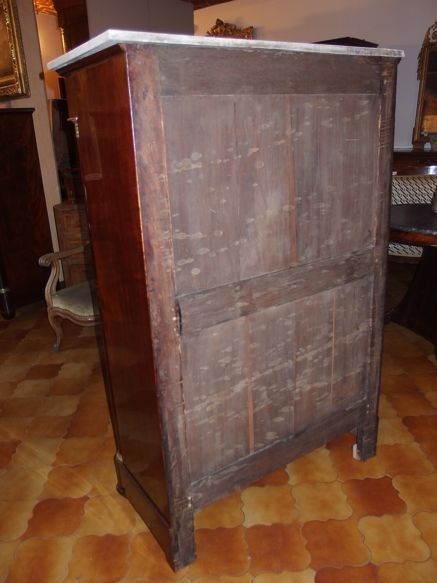 SECRETAIRE IN MOGANO STILE IMPERO RESTAURATO EPOCA 800 FRANCIA