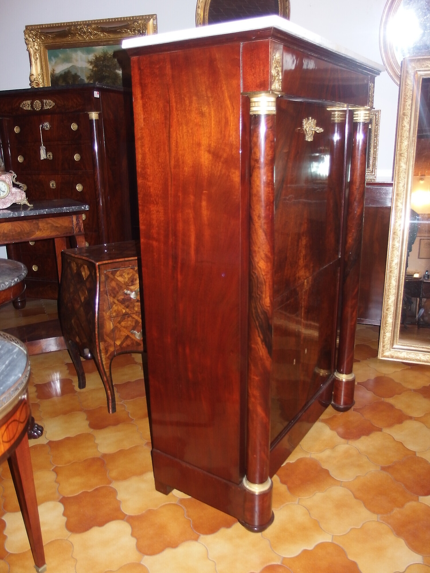 SECRETAIRE IN MOGANO STILE IMPERO RESTAURATO EPOCA 800 FRANCIA