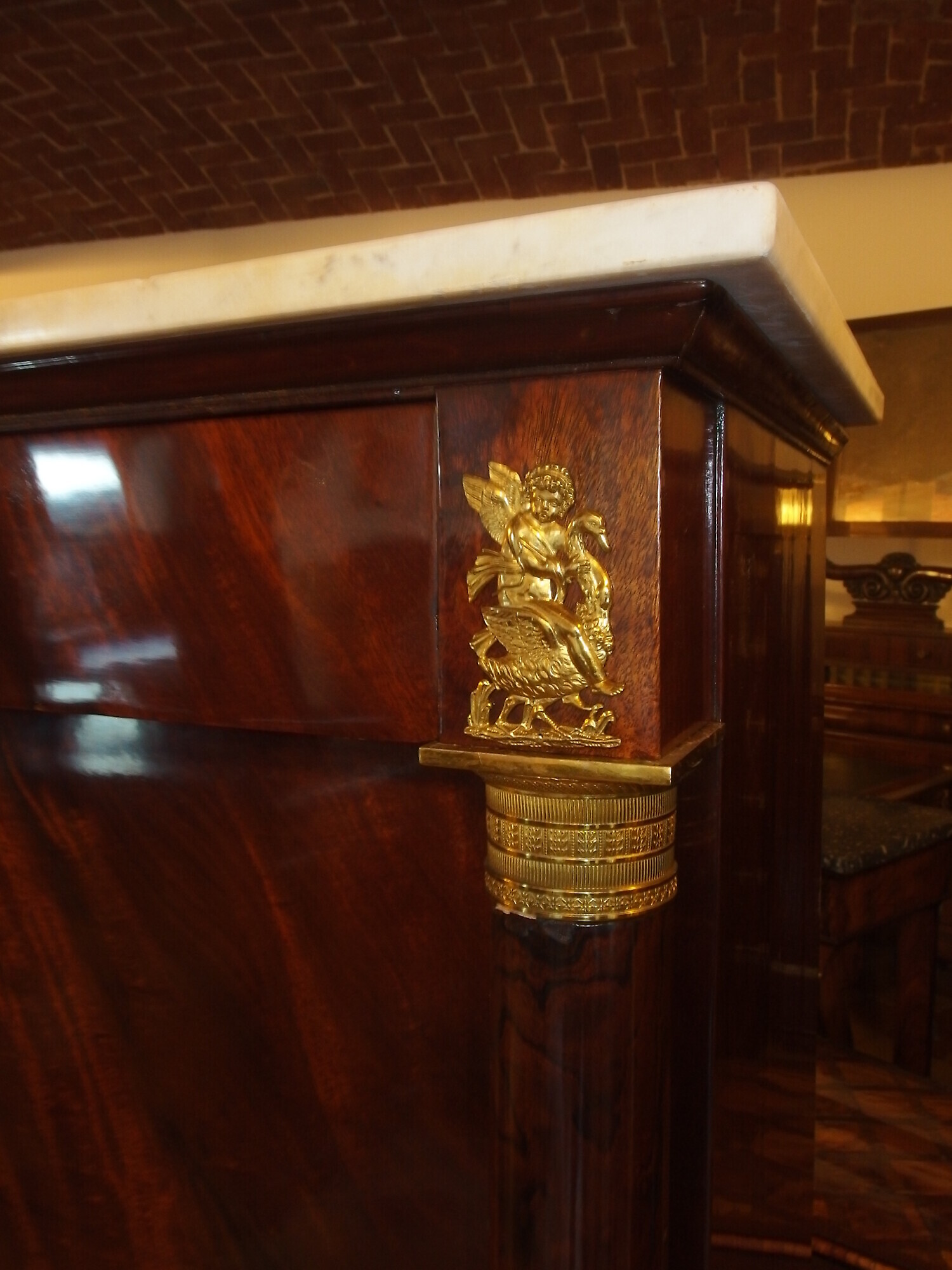 SECRETAIRE IN MOGANO STILE IMPERO RESTAURATO EPOCA 800 FRANCIA