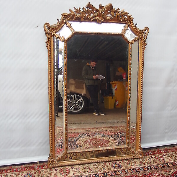 GRANDE SPECCHIERA DORATA STILE NAPOLEONE III FRANCIA