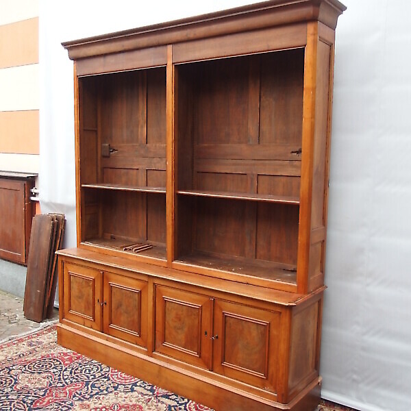 LIBRERIA A 4 PORTE IN NOCE A GIORNOEPOCA 800