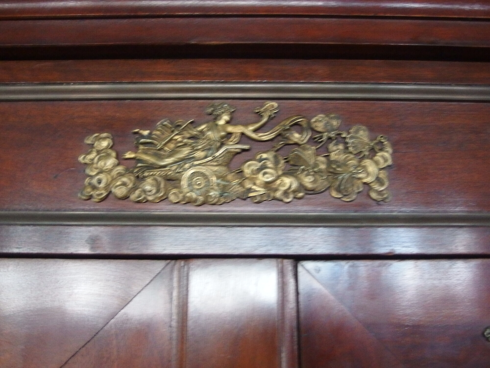 ARMADIO IN NOCE A DUE PORTE STILE IMPERO CON BRONZI EPOCA PRIMI 800 FRANCIA