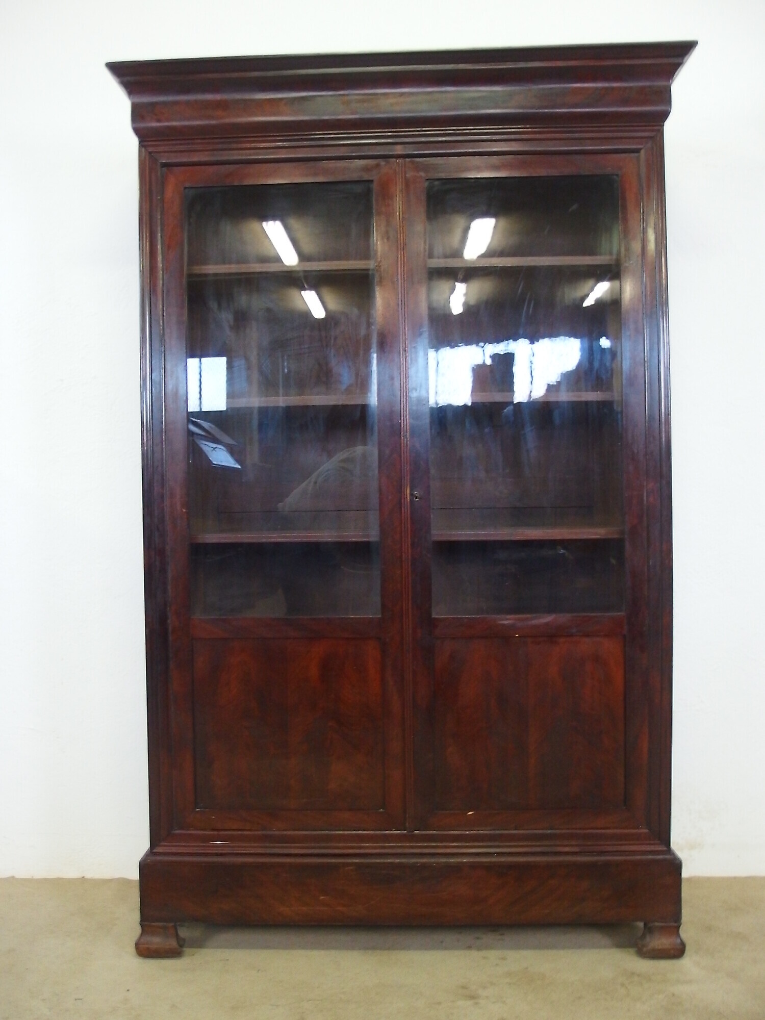 LIBRERIA IN PIUMA DI MOGANO A DUE PORTE STILE LUIGI FILIPPO EPOCA 800
