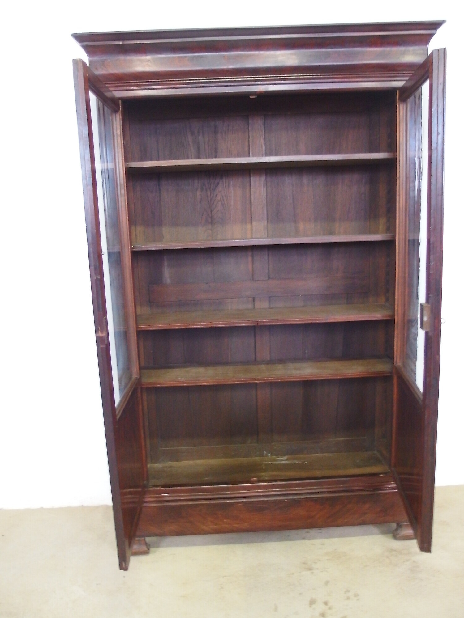 LIBRERIA IN PIUMA DI MOGANO A DUE PORTE STILE LUIGI FILIPPO EPOCA 800