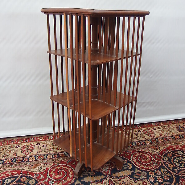 LIBRERIA IN ROVERE GIREVOLE STILE INGLESE EPOCA PRIMI 900